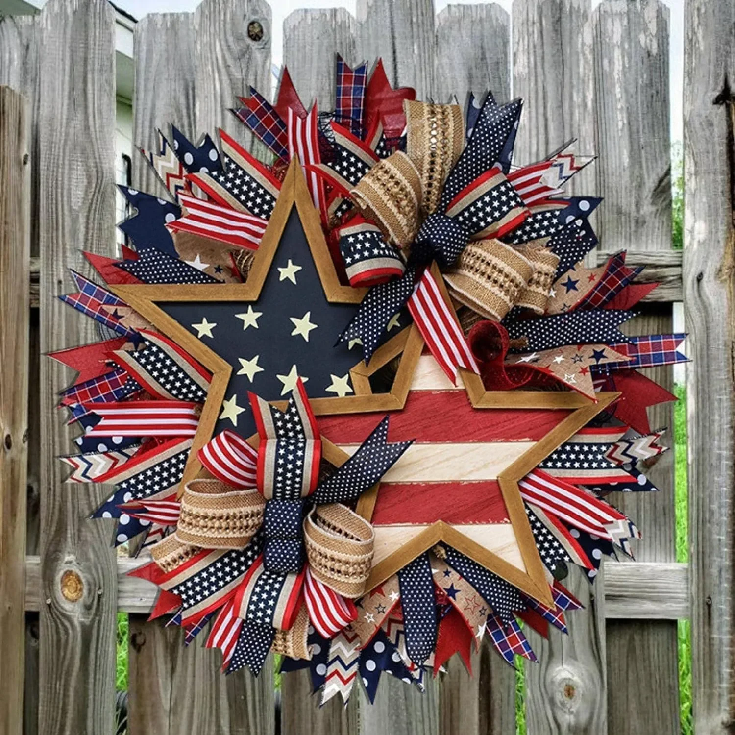 Handmade Stars and Stripes Patriotic Wreath