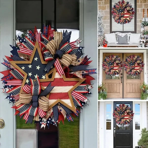 Handmade Stars and Stripes Patriotic Wreath